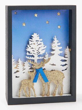 Scott Living 5"x 7" Illuminated Woodland Shadow Box - h227737